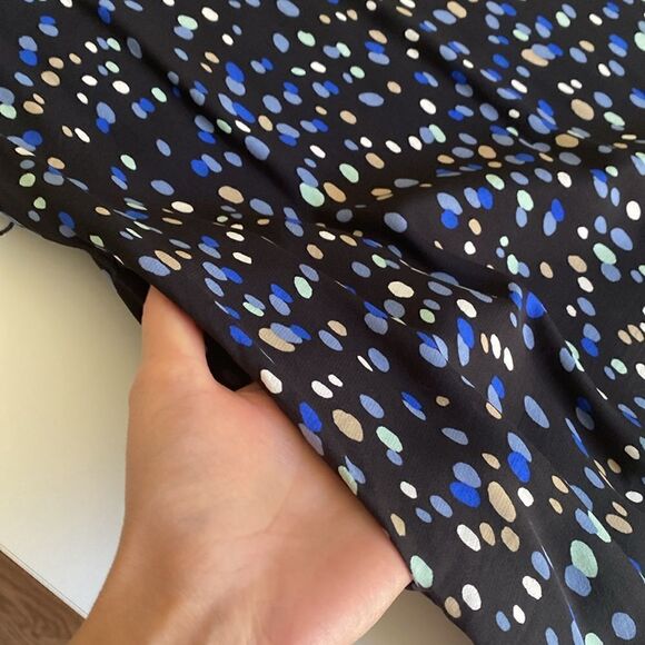 & Other Stories Navy Midi Dress w/ Multicolor Polka Dots and Wrap Waist Size 8 - Picture 11 of 14